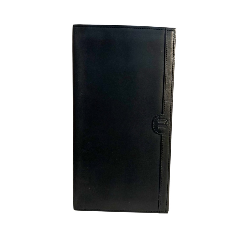 VTG Emanuel Ungaro Paris Slim Long Black Leather Wallet Bifold EUC - Picture 6 of 8